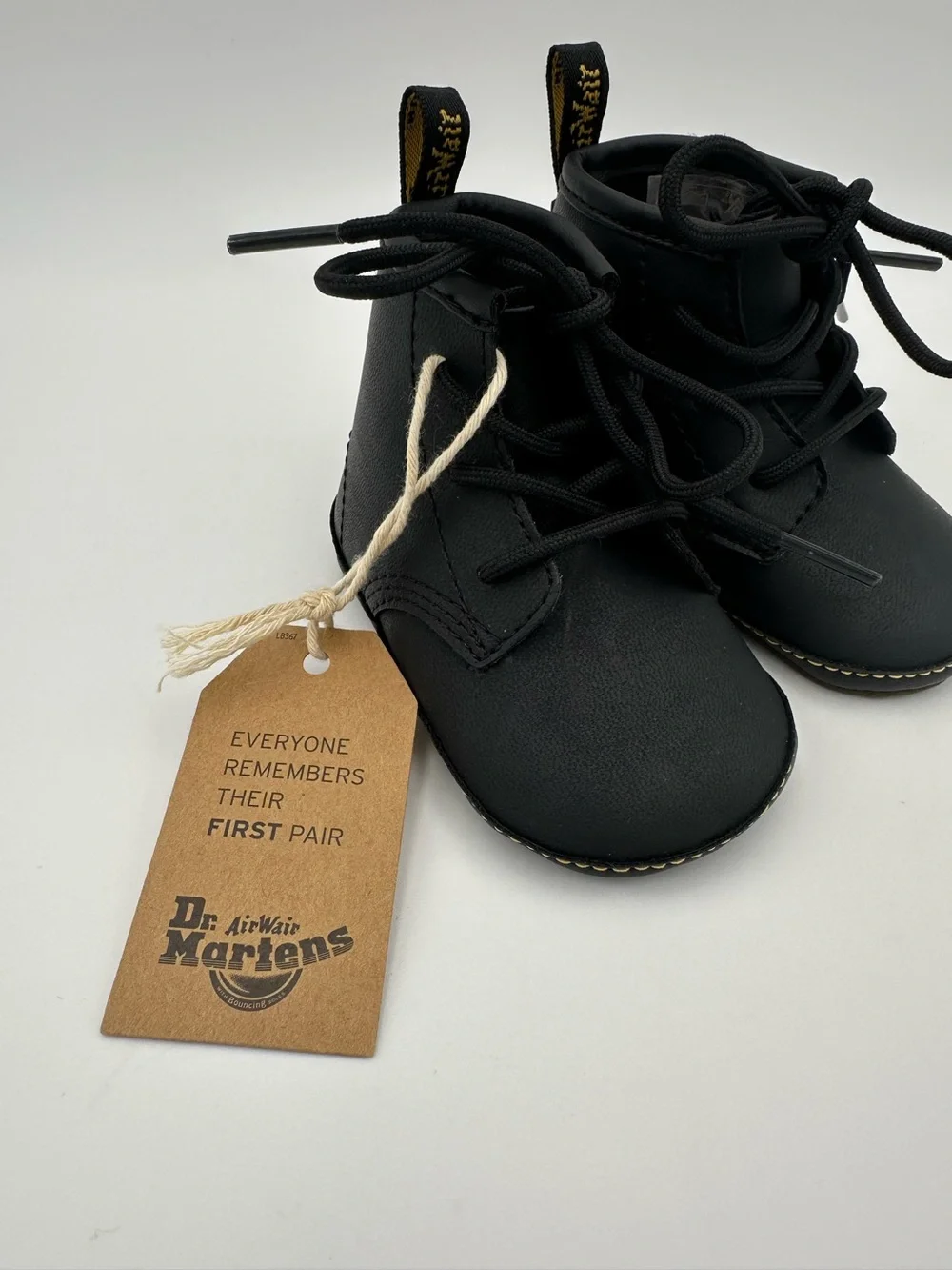 Dr. Martens Black Leather 1460 Crib Boots Shoes NWOB Size US 3